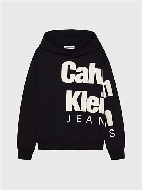 BLOWN-UP LOGO FLEECE HOODIE CALVIN KLEIN JEANS | IB0IB01860/BEH
